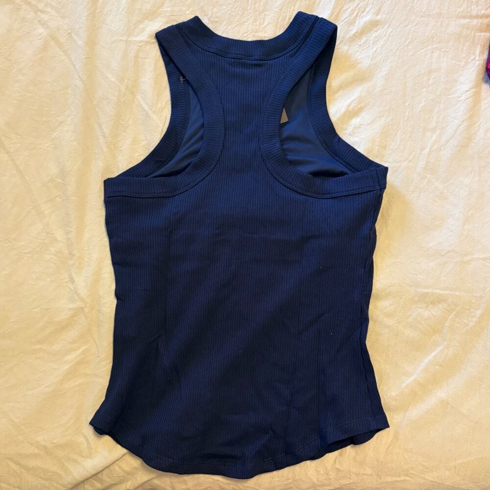Fabletics High Neck Rib Built-In Bra Tank - Picture 4 of 6